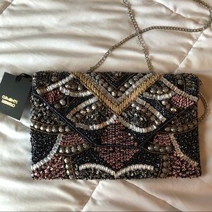 Clements Ribeiro Beaded Sequined Crossbody Clutch